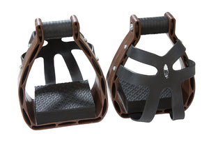 Western plastic stirrups with brown cage